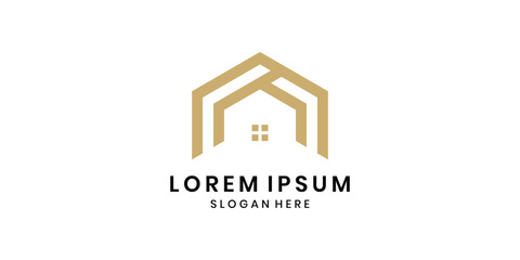 Abstract geometric house logo design