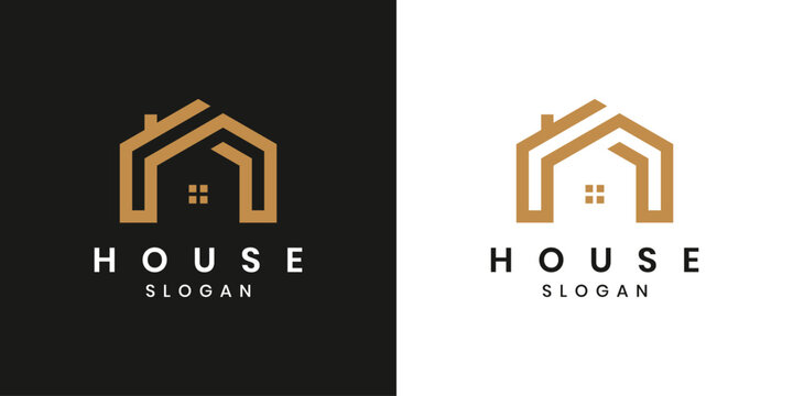 Versatile geometric house logo for real estate branding