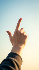 Hand Pointing Towards the Sky A Symbol of Direction and Aspiration.
