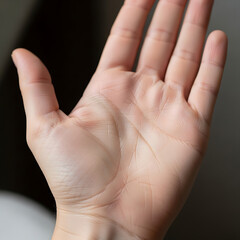 Open Hand Palm Upward CloseUp for Palmistry or Health Check.