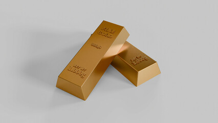 Minimalistic Gold Bars Close-Up. Wealth, Investment Security and Precious Metal Concept