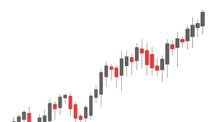Bullish Candlestick Chart Uptrend &ndash; Financial Market, Trading Analysis and Investment Growth Concept