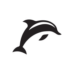 minimalist dolphin logo with white background