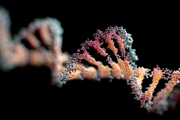 a close up of a single strand of dna