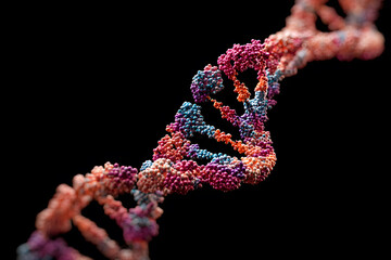 a close up of a strand of dna