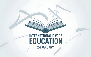 International day of education 24 january open book illustration