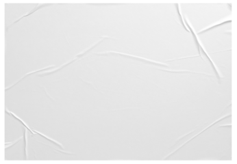 white paper wrinkled poster template ,blank glued creased paper sheet mockup.white poster mockup on wall. empty paper mockup