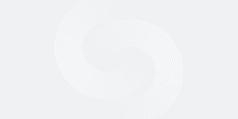 Abstract white glowing geometric lines on gray background. Modern shiny blue circle lines pattern. Futuristic technology concept.