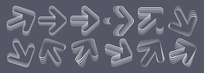 Arrow. Collection of graphic elements. Vector illustration for web design, mobile app, media, etc.