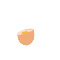Chicken egg illustration. Broken egg illustration. Raw egg. Egg yolk illustration. Flat design of chicken egg. Chicken farm