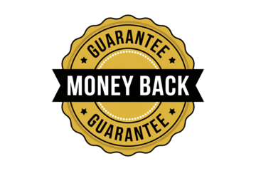 Trustworthy golden guarantee badge offering a money back refund, symbolizing customer satisfaction and secure transactions for businesses, services, and products