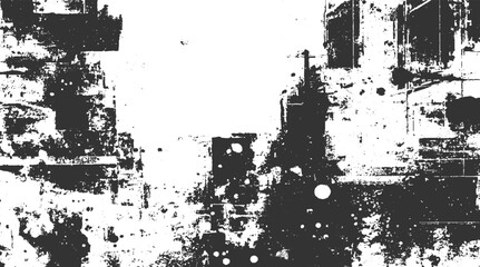 Black and white abstract distressed texture with grunge effect and scattered dots background