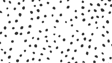 Black ink dots scattered on a white background abstract pattern vector