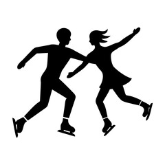 Skater Silhouette Icon Isolated on White.