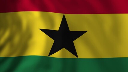 Ghanaian flag waving in the wind, a symbol of pride and unity
