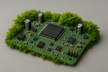Eco Tech Konzept: Begr&uuml;nte Schaltkreisplatine
