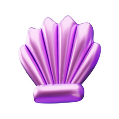 3D glossy minimalist abstract seashell