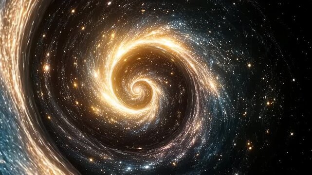 Galactic spiral showcasing vibrant colors and cosmic features in a star-filled universe