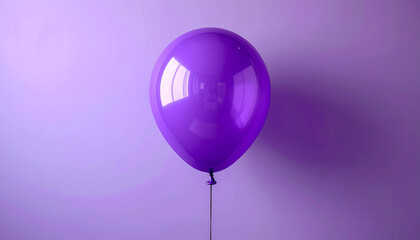Purple balloon against a purple background with a shadow.