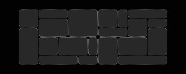 Transparent modern liquid bento grid glass frame effect UI panel template design. Web interfaces transparent surface UI UX design.