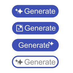 Generate Button Icon Set in Flat Style