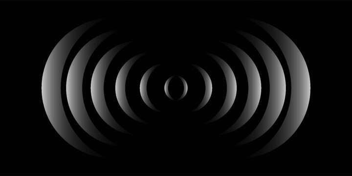sensor waves set icon on grid transparent, ripple white color, sound wave light effect, radar and sonar digital technology, vector illustration