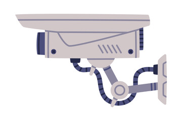 Wireless Security Camera as Closed-circuit Television Transmitting Video and Audio Signal Vector Illustration