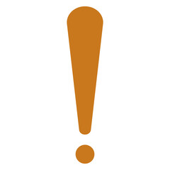 A single exclamation point in a brown tone, standing out on a background. A visual symbol representing alert and important information.