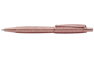 Rose gold glitter pen with clip writing instrument