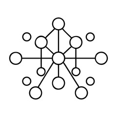 Illustration of connected circles forming a network design on transparent background