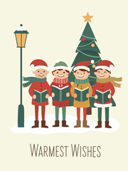 Christmas Carolers Spreading Warmest Wishes.