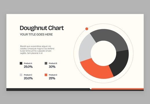 Donut Chart Infographic Vector &ndash; Circular Data Visualization Diagram, Percentage Ring Graph Template for Reports and Presentations