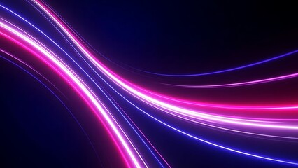 Abstract background with flowing neon lines in shades of pink and blue on a dark backdrop