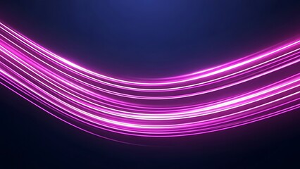 Abstract background with pink neon light trails curving across a dark gradient backdrop design element