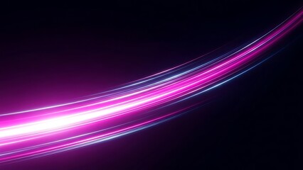 Abstract image of pink and white light trails against a dark purple and black gradient background