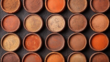 Handmade terracotta texture natural clay pottery bowls seamless background organic earthy material surface rustic handcrafted artisan ceramic brown