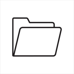 Obraz premium Simple black outline icon representing an open file folder, for easy use in digital design and documentation projects