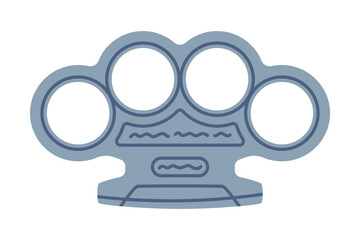 Fototapeta premium Self-defense Knuckles Tool and Equipment for Protection Vector Illustration