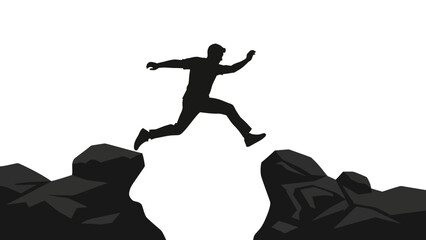 Man jumping over a gap