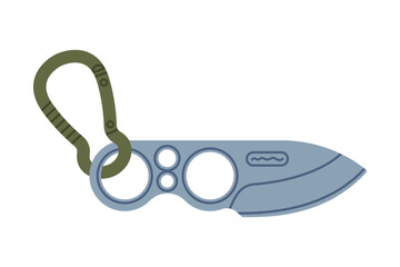 Fototapeta premium Knife as Self-defense Tool and Equipment for Protection Vector Illustration