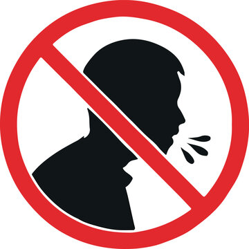 No Talking Or Spitting Symbol prohibition