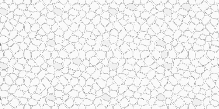 Abstract white pebble mosaic texture background with irregular shapes and subtle outlines