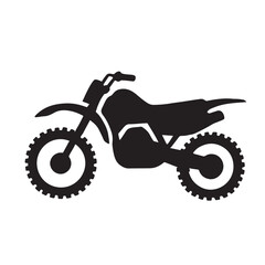 Black silhouette of a dirt bike motorcycle Keywords: dirt bike, motorcycle, motocross, off-road