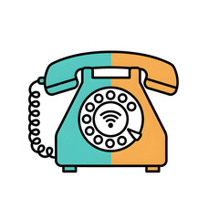Retro rotary telephone with Wi Fi symbol on the dial Keywords: telephone, retro, vintage, rotary