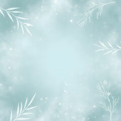 Premium Icy Teal Abstract Winter Botanical Background, Luxury Minimal Watercolor Texture