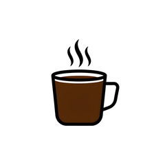 Simple illustration of a steaming cup of coffee on a white background drink beverage