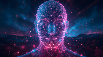 Digital Neural Matrix: Advanced AI Brain & Intelligent Network Concept