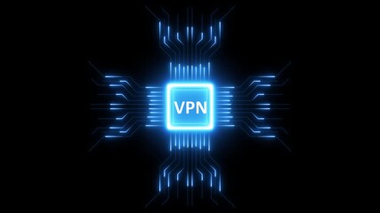 Futuristic digital brain network with vpn security handshake and dollar icon representing secure. 4k animated video isolated on black background. - Powered by Adobe