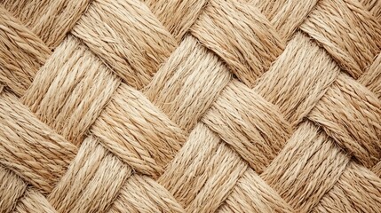 Sisal weave pattern natural fiber texture basketweave design neutral beige tones organic surface variations seamless background material for eco-friendly web design