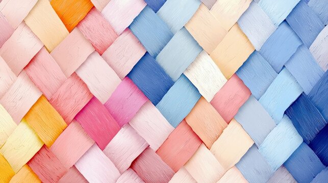 Close-up of a woven pattern with a gradient of colors, creating a textured and abstract design.